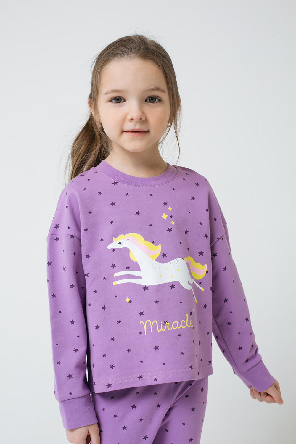 картинка Джемпер для девочки Crockid К 301417 лавандовый, звездочки к1278 от магазина детских товаров ALiSa
