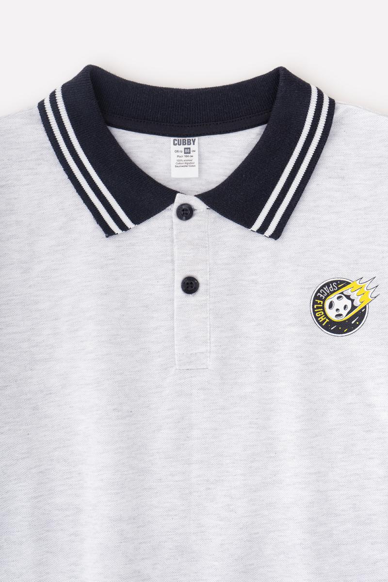 картинка Джемпер-поло для мальчика КБ 301790 светло-серый меланж к68 от магазина детских товаров ALiSa