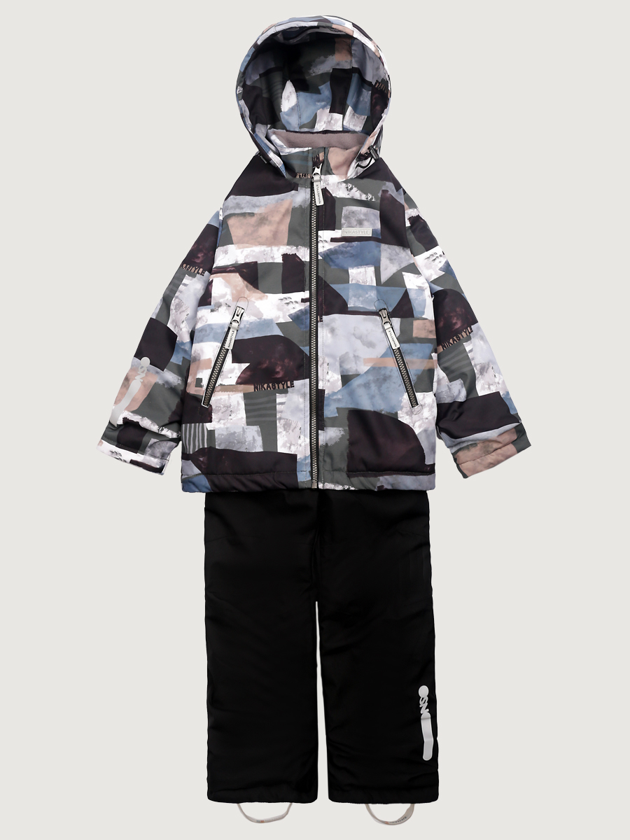 картинка Комплект утеплённый для мальчика NIKASTYLE 7м1325 Хаки черный от магазина детских товаров ALiSa