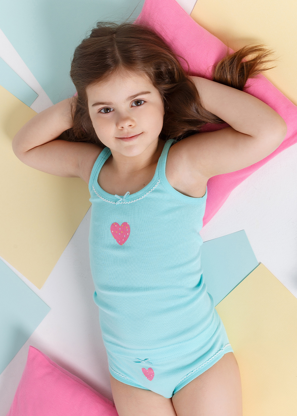 картинка Майка для девочки Crockid К 1082 антильский голубой1 от магазина детских товаров ALiSa