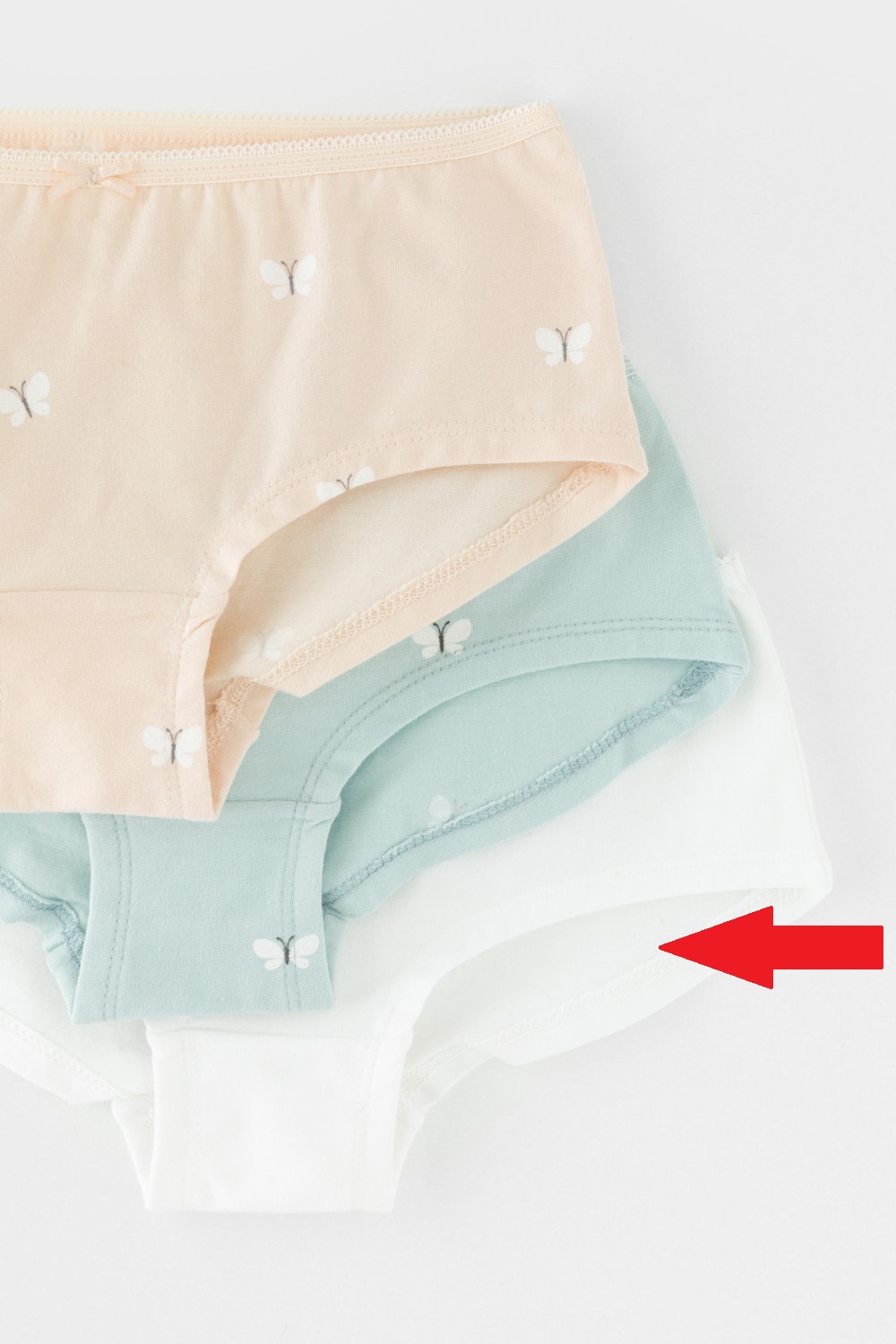 картинка Трусы для девочки Crockid К 1964-3 голубой опал, персиковый зефир, бабочки (белый) от магазина детских товаров ALiSa