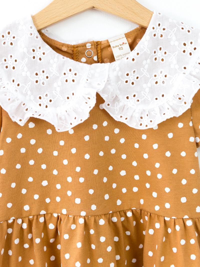 картинка Платье для девочки Baby Boom С204/2-К Snowballs на миндале от магазина детских товаров ALiSa