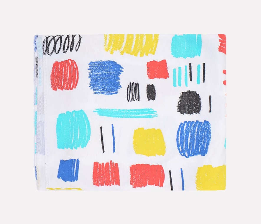 картинка Пеленка детская Crockid К 8512 цветные штрихи на белом от магазина детских товаров ALiSa
