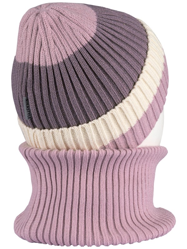 картинка Комплект шапка снуд для девочки NIKASTYLE 12з16524 Пудра молоко от магазина детских товаров ALiSa