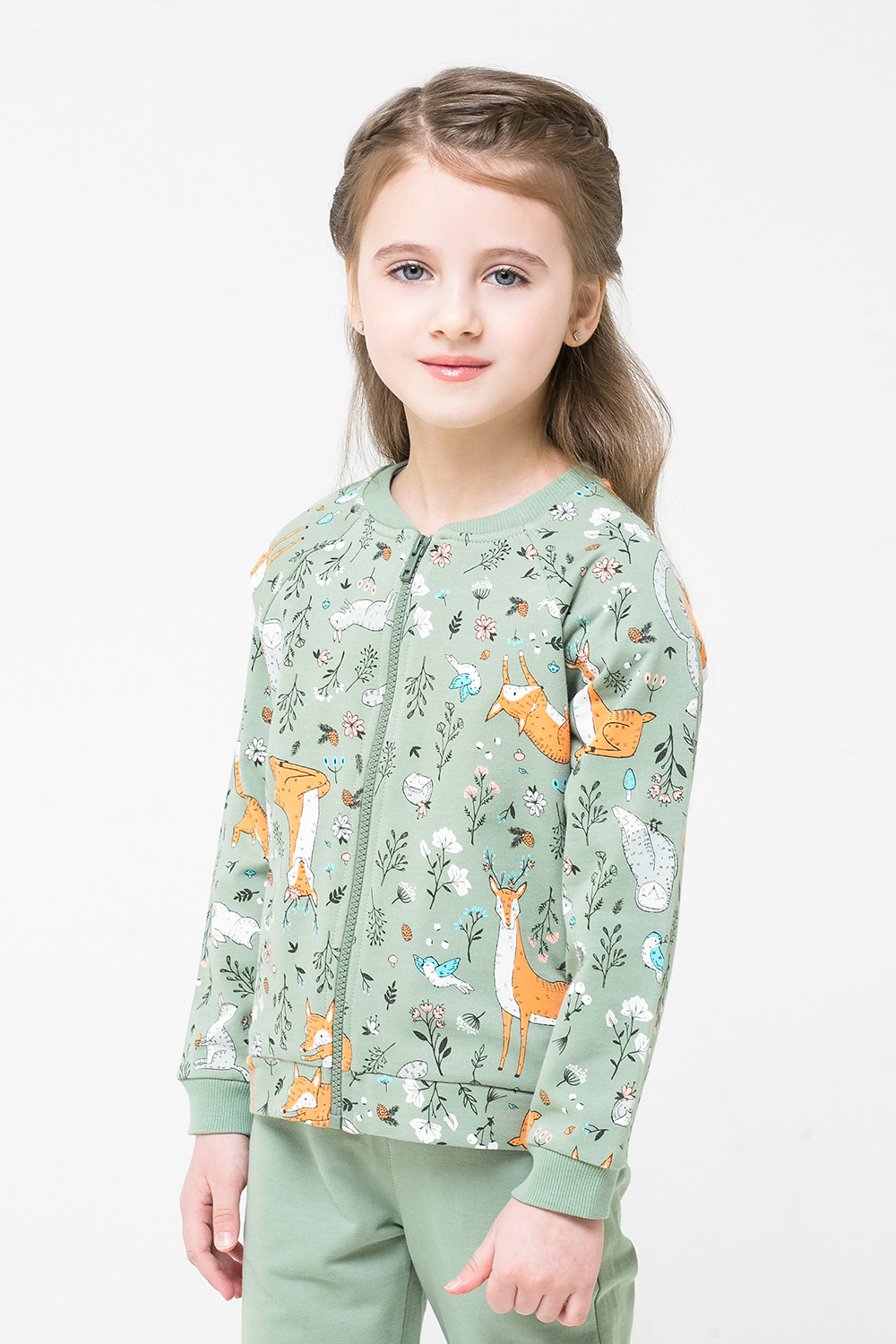 картинка Куртка для девочки Crockid К 301149 нефритовый, лесная сказка к1256 от магазина детских товаров ALiSa