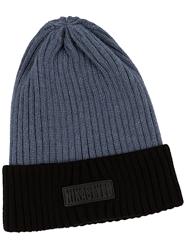 картинка Шапка зимняя для мальчика NIKASTYLE 11з16124 Джинс от магазина детских товаров ALiSa