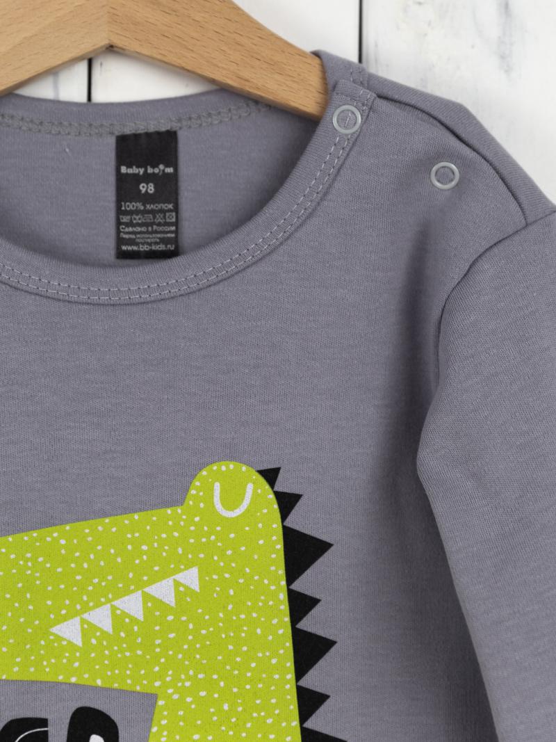 картинка Пижама для мальчика Baby Boom КС15/1-И Серый Croco + полоса зелёная точки от магазина детских товаров ALiSa