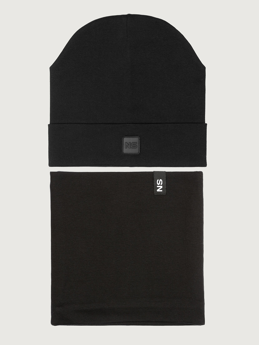 картинка Комплект деми шапка снуд для мальчика NIKASTYLE 12л12725 Черный от магазина детских товаров ALiSa