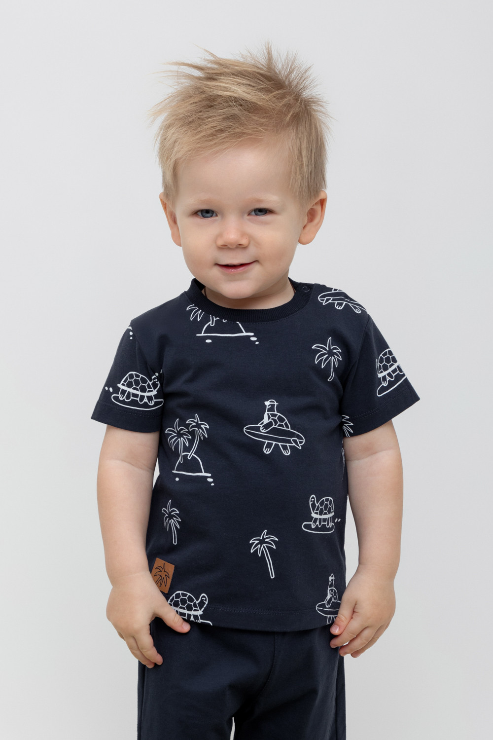 картинка Футболка для мальчика Crockid КР 302374 индиго, черепашки к448 от магазина детских товаров ALiSa