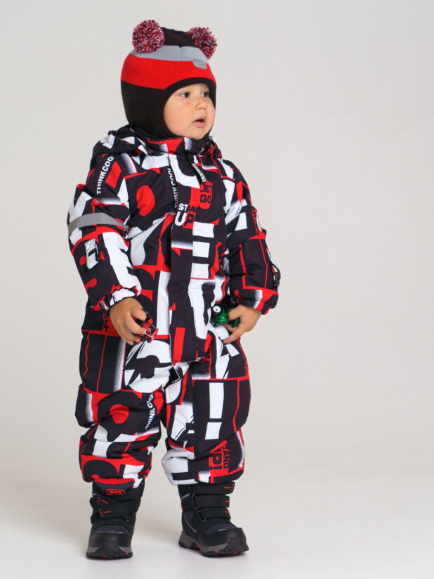 картинка Шлем утепленный для мальчика PL 32113004 черный, красный, серый от магазина детских товаров ALiSa