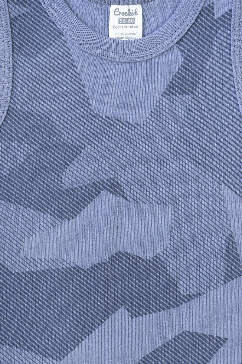 картинка Майка для мальчика Crockid К 1165 пыльно-голубой джинс, геометрия от магазина детских товаров ALiSa