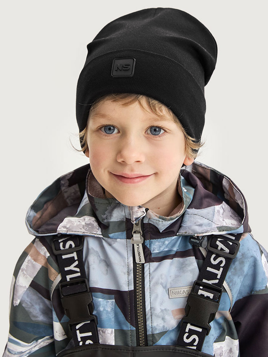 картинка Комплект деми шапка снуд для мальчика NIKASTYLE 12л12725 Черный от магазина детских товаров ALiSa