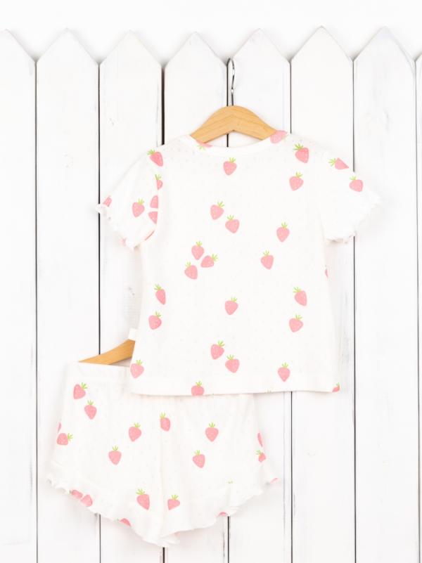 картинка Пижама для девочки Baby Boom КС21/6-Р Ажурная рибана Клубнички от магазина детских товаров ALiSa