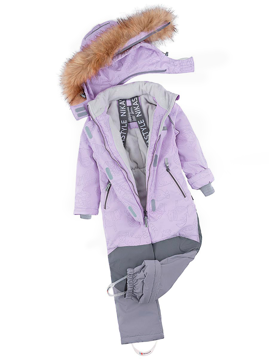 картинка Комбинезон зимний для девочки NIKASTYLE 8з2024 з24 Лаванда серый от магазина детских товаров ALiSa