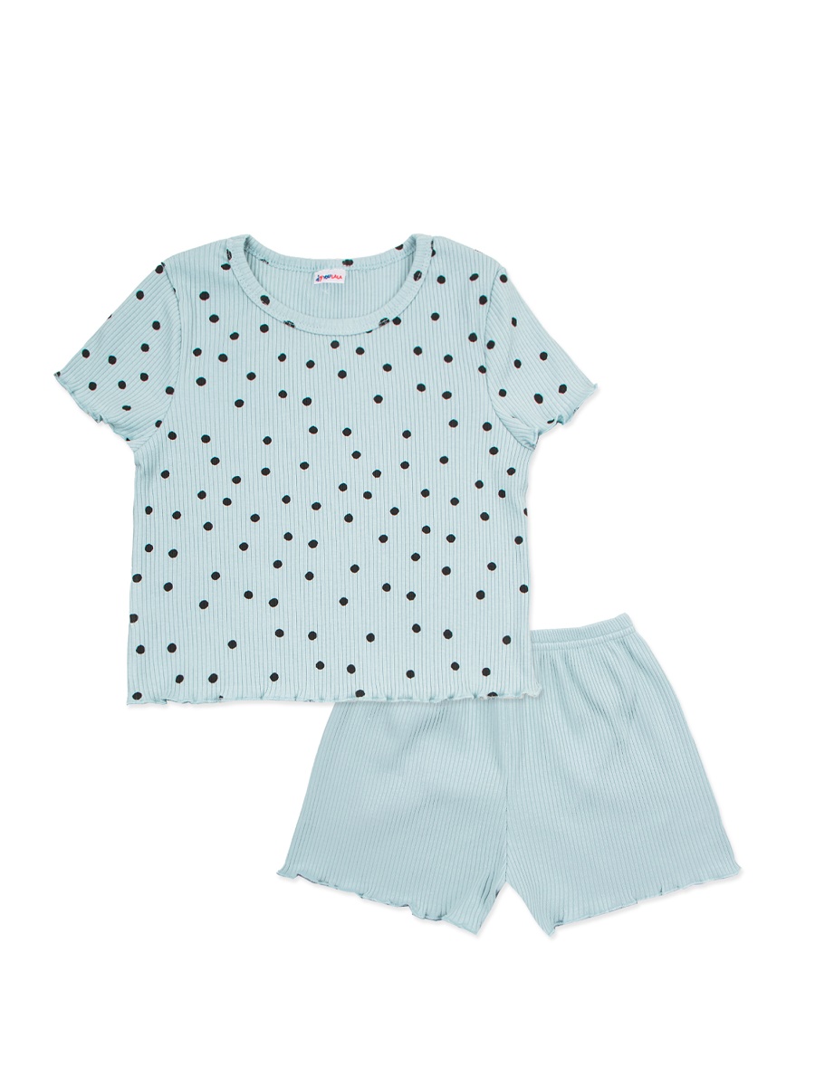 картинка Пижама для девочки YLA 7749400201 Ментол точки от магазина детских товаров ALiSa