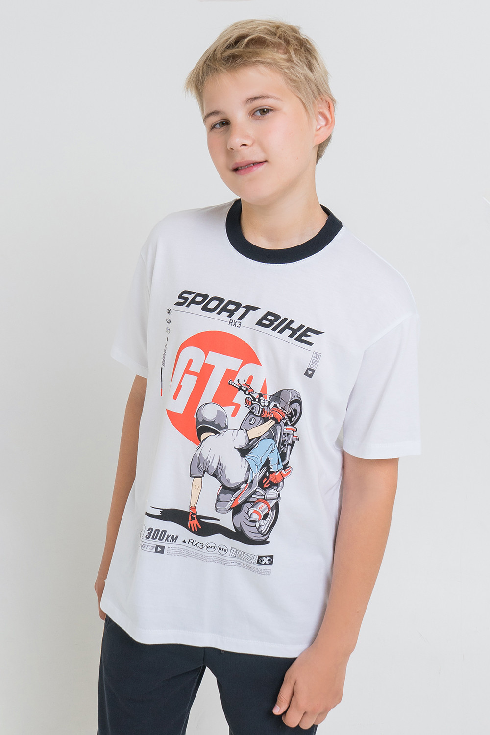 картинка Футболка для мальчика КБ 301368 белый к50 от магазина детских товаров ALiSa