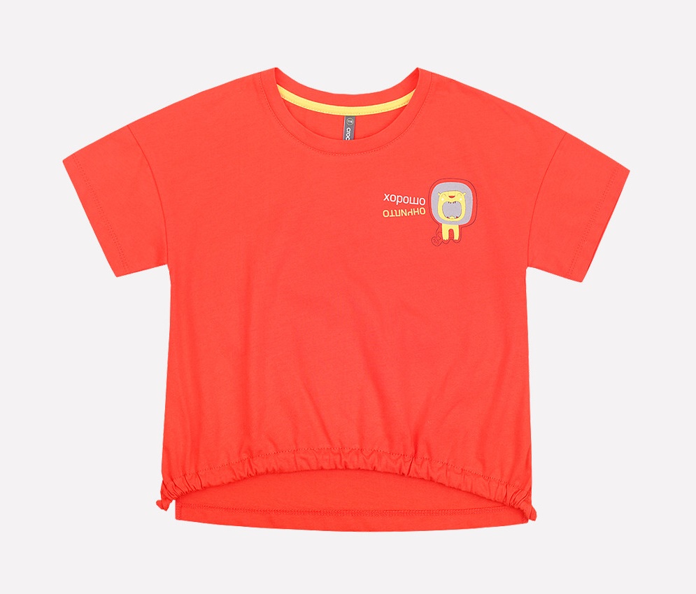 картинка Футболка для девочки Crockid КР 300597 ярко-красный1 к199 от магазина детских товаров ALiSa
