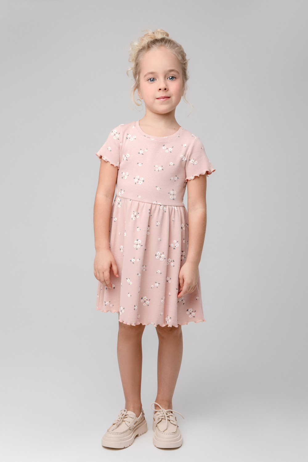 картинка Платье для девочки Crockid КР 5793 дымчатая роза, ромашковое поле к367 от магазина детских товаров ALiSa