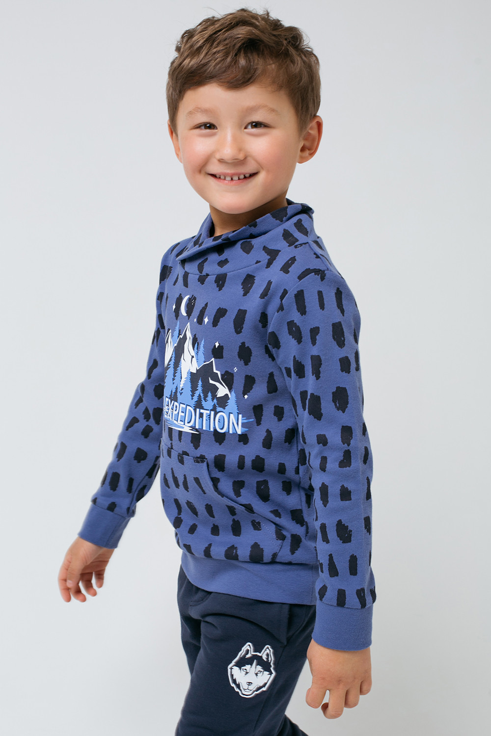 картинка Джемпер для мальчика Crockid К 301404 джинсовый, кусочки льда к1273 от магазина детских товаров ALiSa