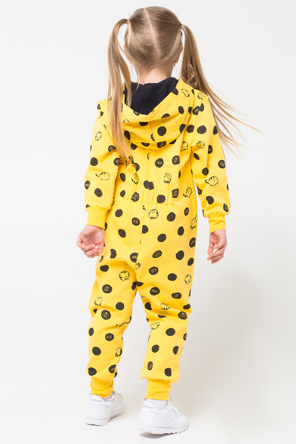 картинка Комбинезон для девочки Crockid КР 6332 желтый, котята-горошки к271 от магазина детских товаров ALiSa
