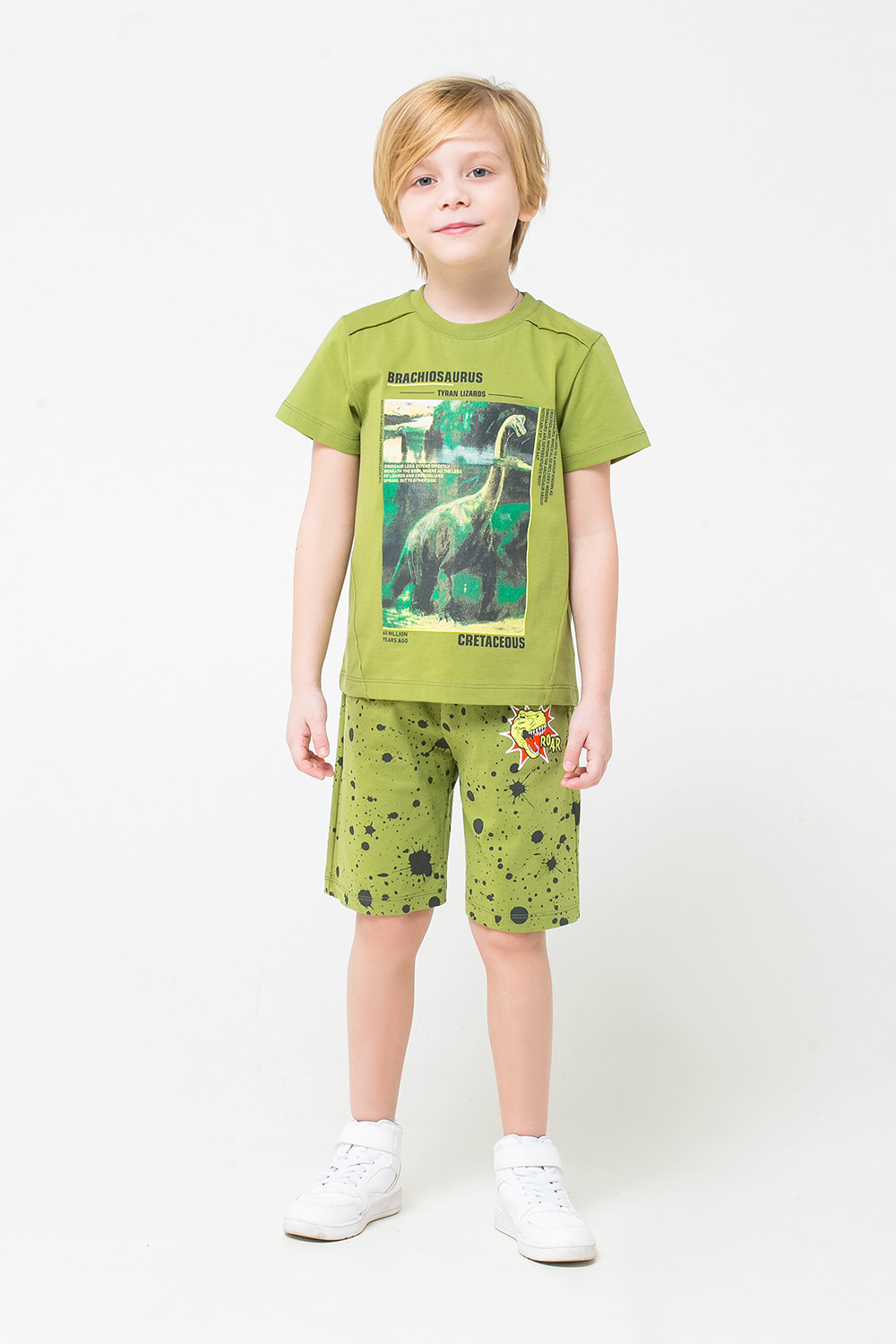 картинка Шорты для мальчика Crockid К 4899 зеленый, брызги краски к1251 от магазина детских товаров ALiSa