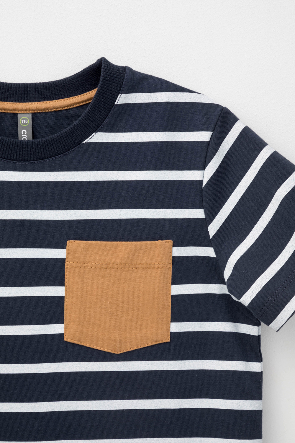 картинка Футболка для мальчика Crockid КР 302380 индиго, полоска к450 от магазина детских товаров ALiSa