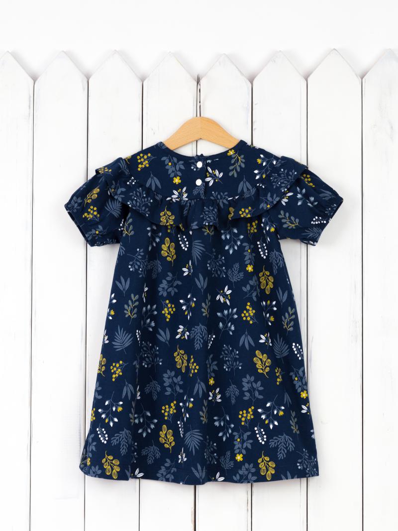 картинка Платье для девочки Baby Boom С192/1-К Веточки на синем от магазина детских товаров ALiSa