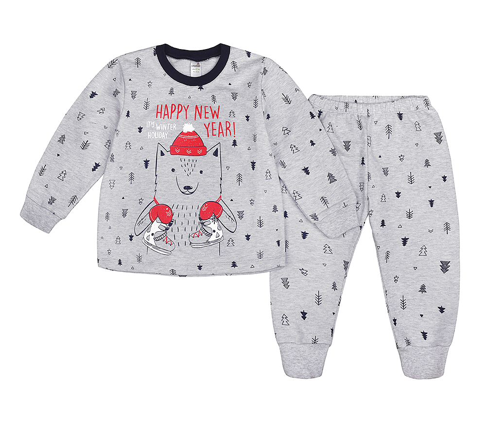 картинка Пижама детская Crockid К 1522 елочки на меланже от магазина детских товаров ALiSa