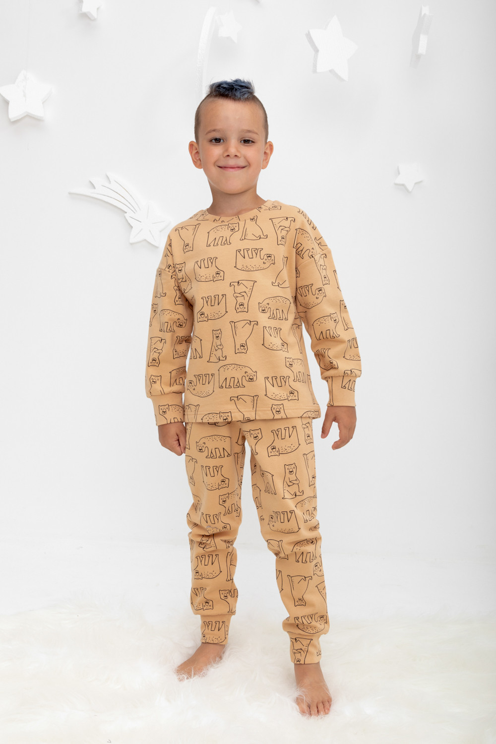 картинка Пижама для мальчика Crockid К 1587 итальянский песок, медведи от магазина детских товаров ALiSa