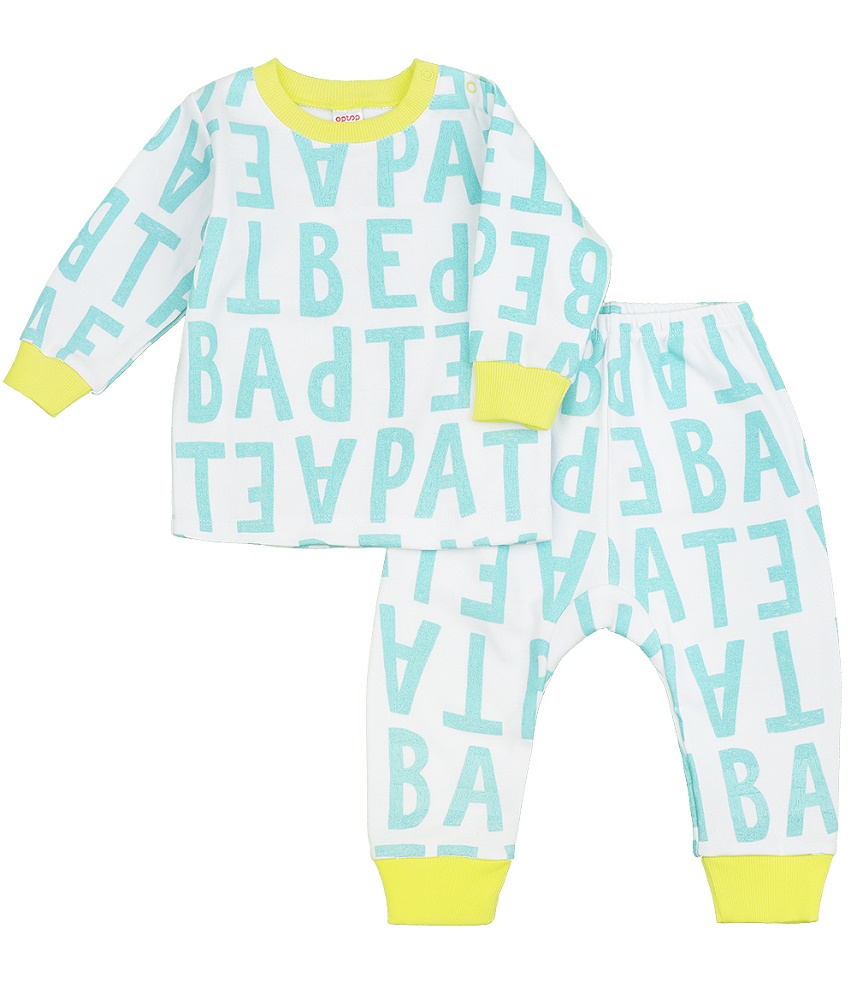 картинка Комплект для мальчика Crockid К 2456 антильский голубой нарисованные буквы от магазина детских товаров ALiSa