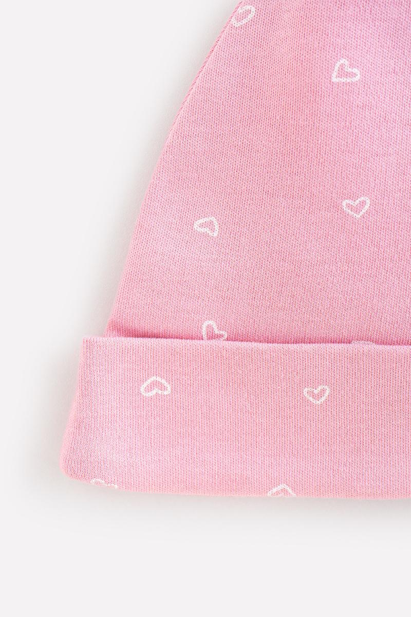 картинка Шапка для девочки Crockid К 8036 сердечки на розовом зефире от магазина детских товаров ALiSa
