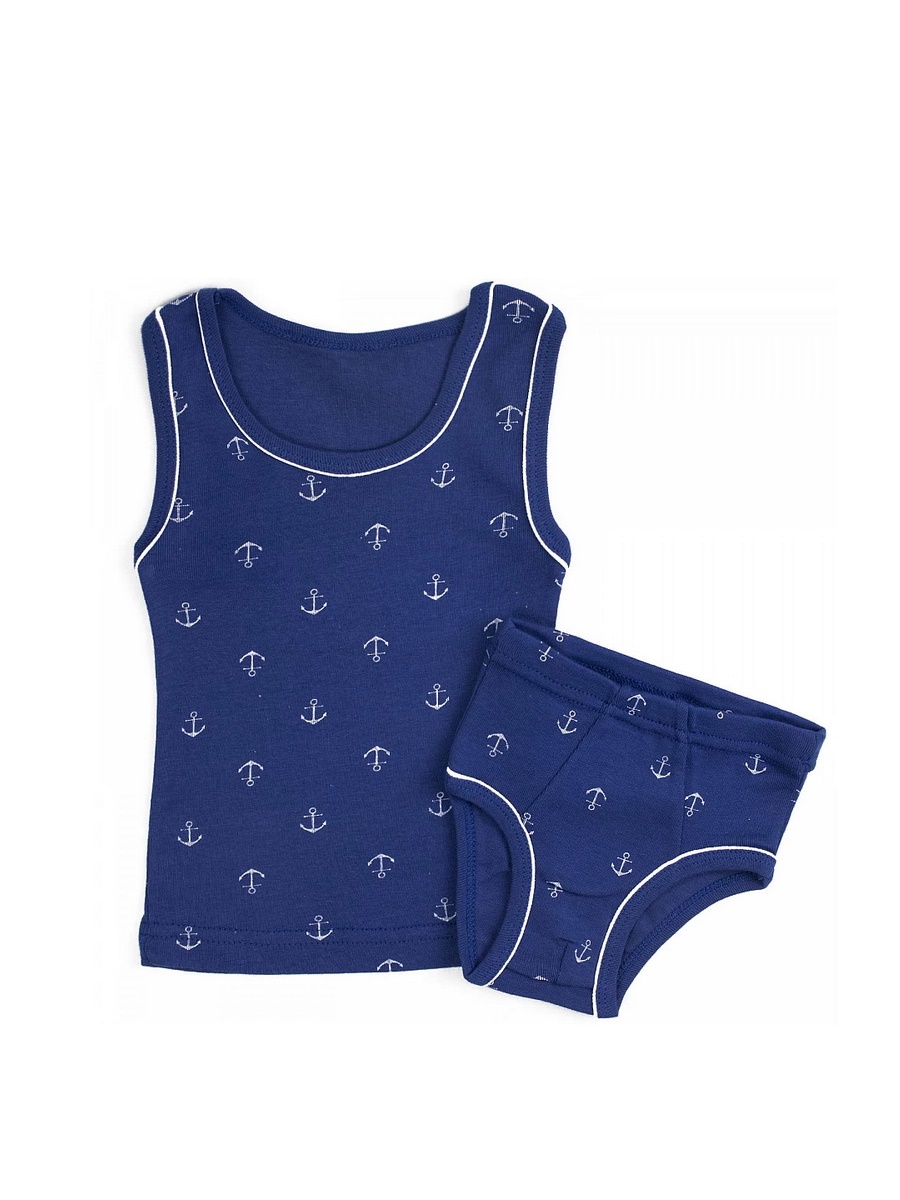 картинка Комплект белья для мальчика Youlala YLA 5158700102 синий, якоря от магазина детских товаров ALiSa