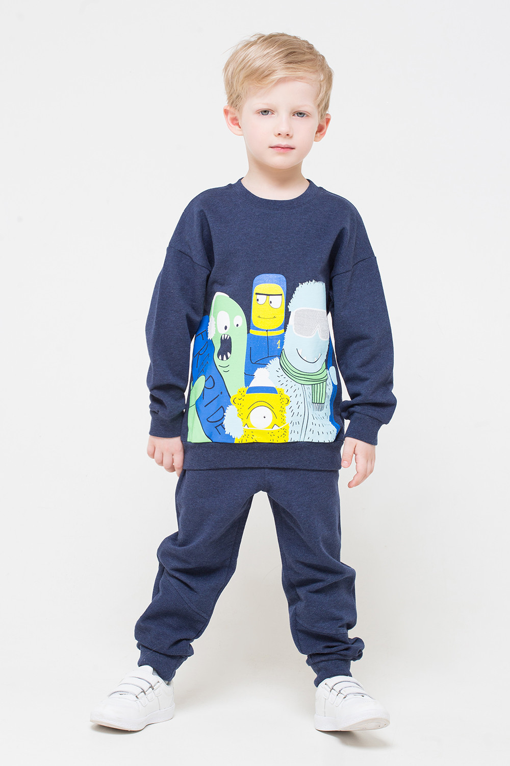 картинка Джемпер для мальчиков Crockid КР 301082 темно-джинсовый меланж к268 от магазина детских товаров ALiSa