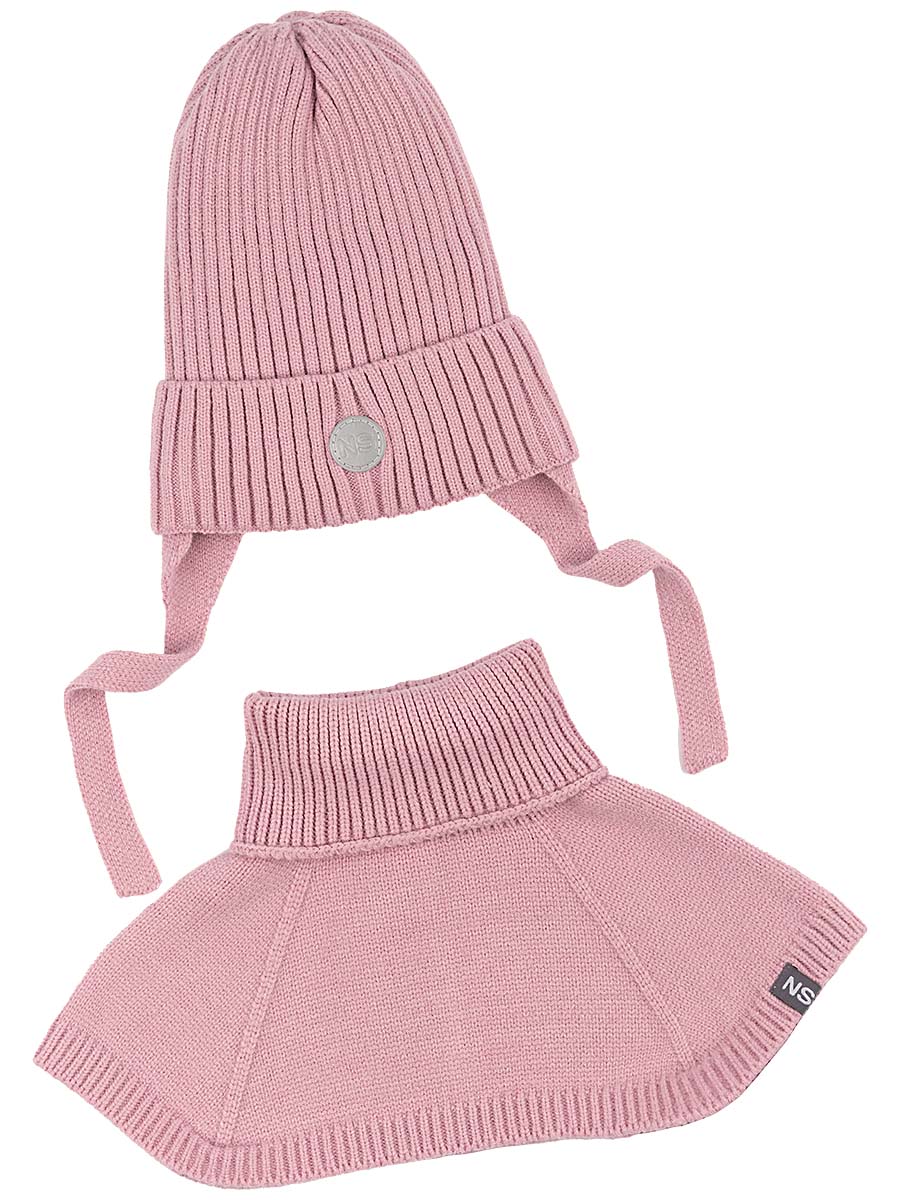 картинка Комплект шапка манишка для девочки NIKASTYLE 12з16024 Пудра от магазина детских товаров ALiSa