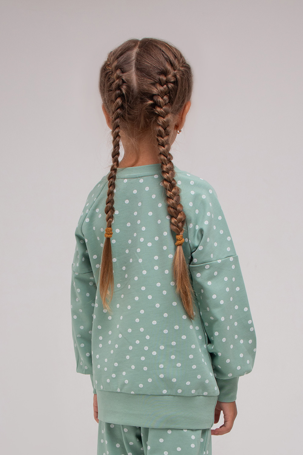 картинка Джемпер для девочки Crockid К 301721 пыльная мята, горошек к1280 от магазина детских товаров ALiSa