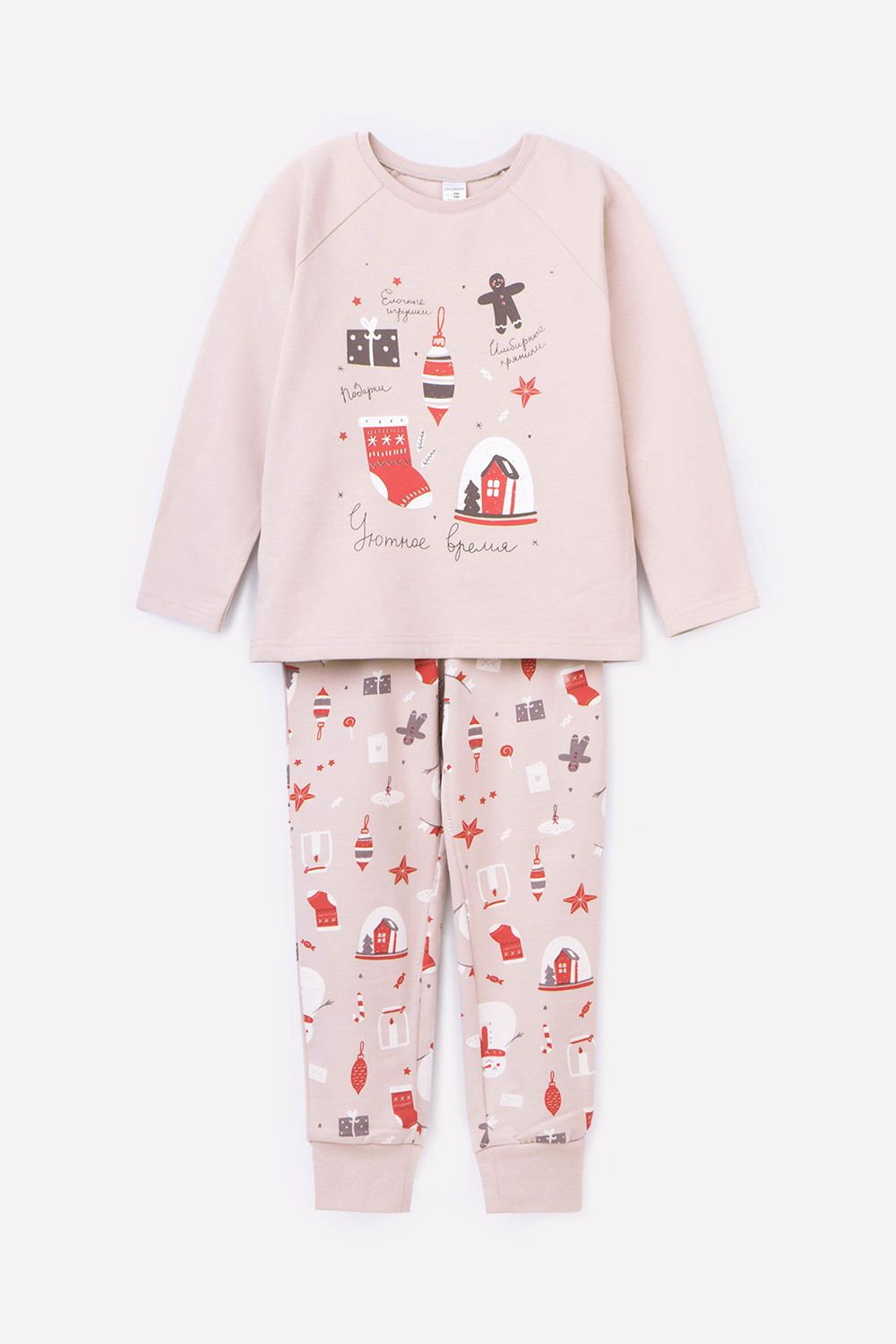 картинка Пижама детская Crockid К 1582 бежевый, новый год от магазина детских товаров ALiSa