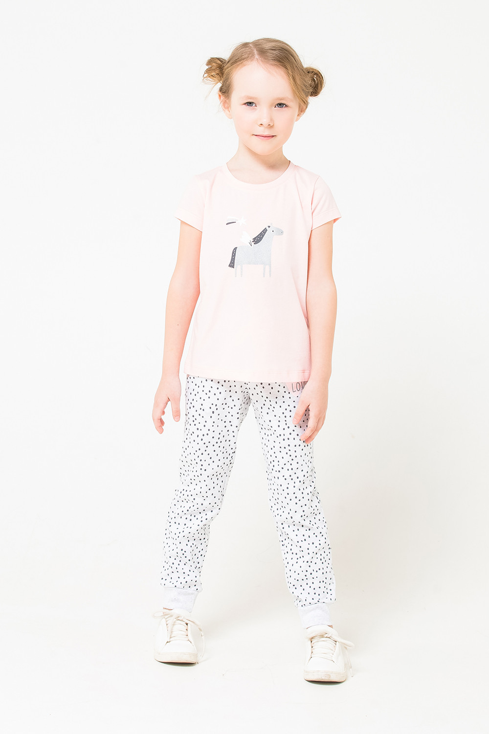 картинка Брюки для девочки Crockid К 4902 светло-серый меланж, крапинка к1252 от магазина детских товаров ALiSa