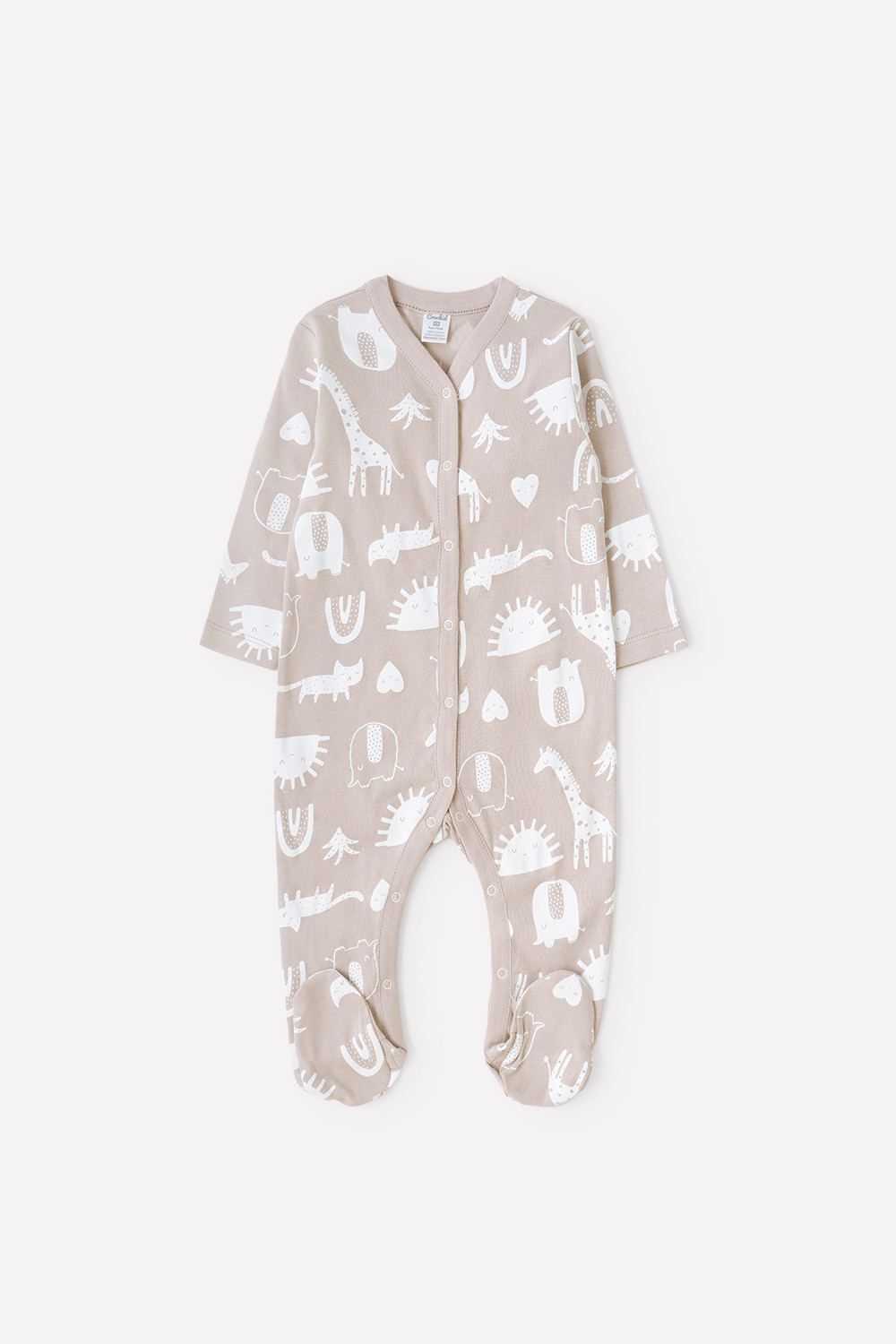 картинка Комбинезон детский Crockid К 6259 любимые зверята на бежевом я111 от магазина детских товаров ALiSa