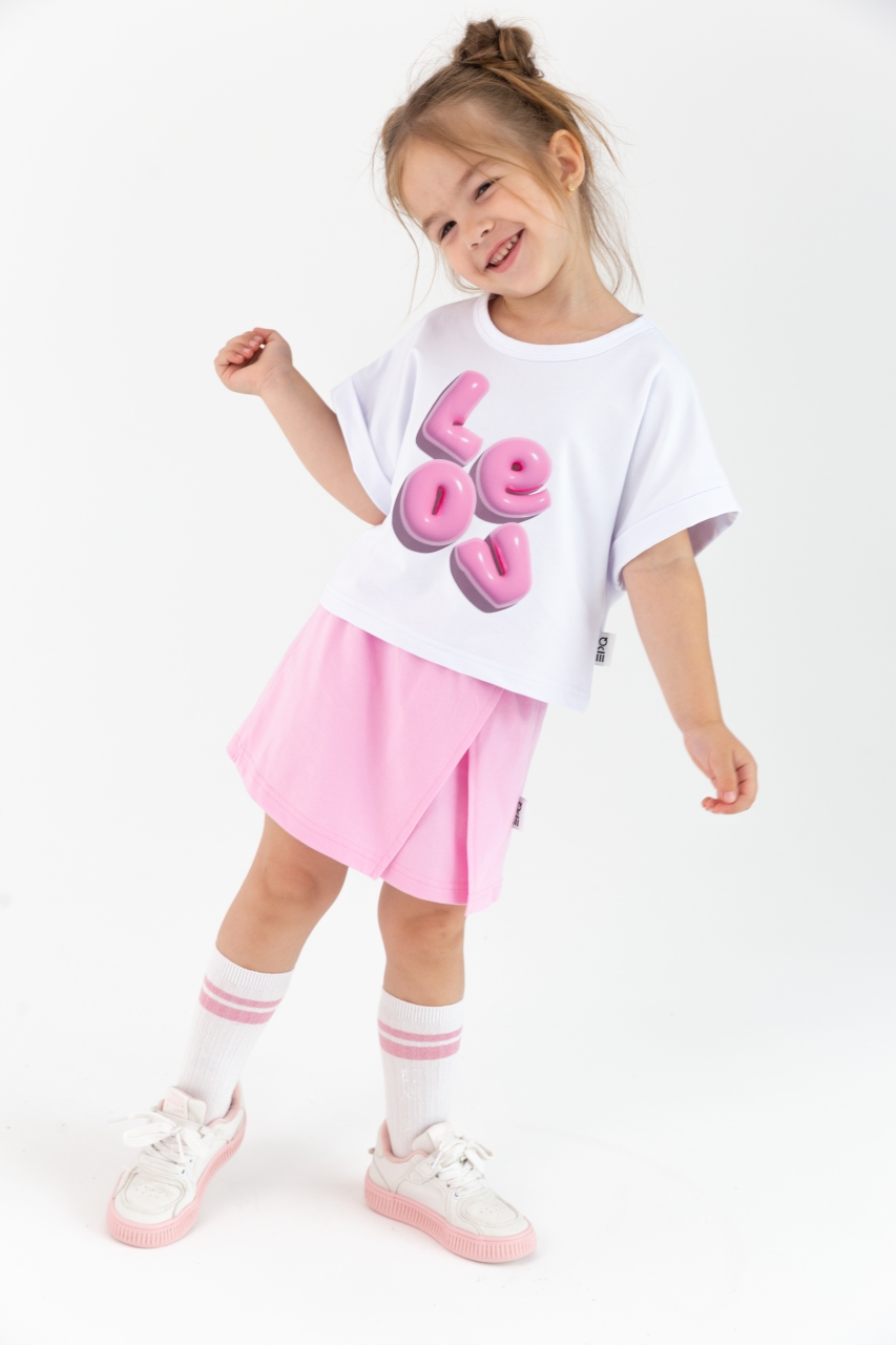 картинка Комплект для девочки Baby Boom КД555/1-К Белый + рзовый от магазина детских товаров ALiSa