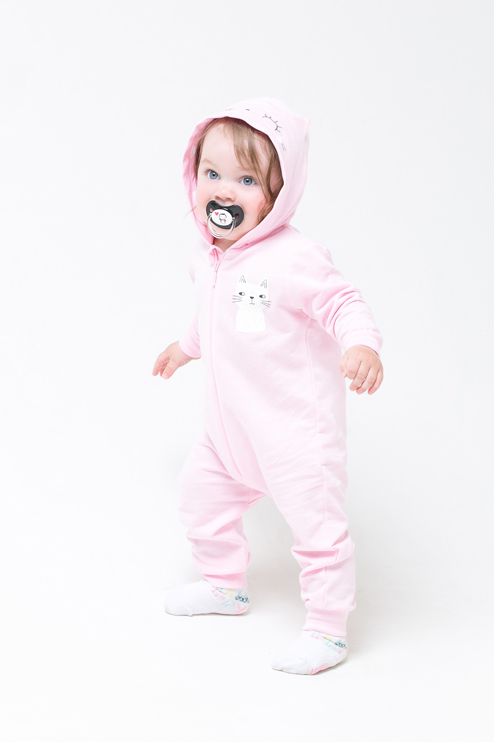 картинка Комбинезон для девочки Crockid К 6348 розовое облако (котята) от магазина детских товаров ALiSa