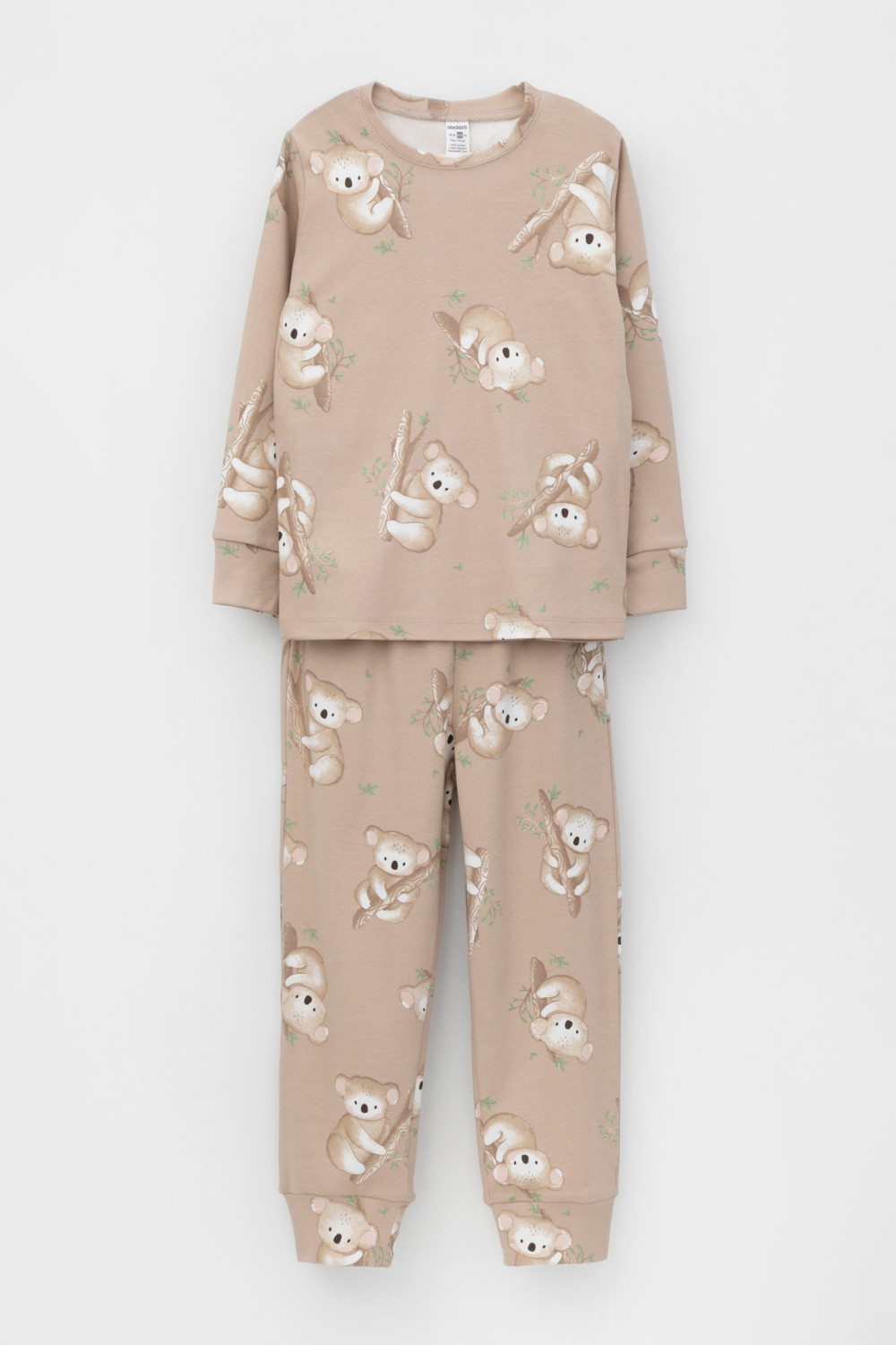 картинка Пижама для девочки Crockid К 1552 какао коалы от магазина детских товаров ALiSa