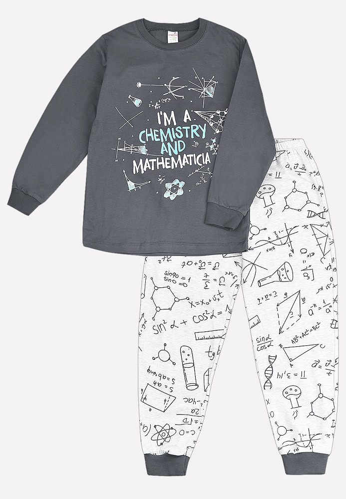 картинка Пижама для мальчика Crockid К 1512 темно-серый + формулы на меланже от магазина детских товаров ALiSa