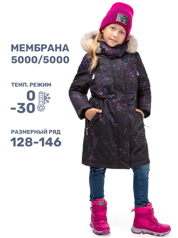 картинка Пальто зимнее для девочки NIKASTYLE 6з1824 Черный фуксия от магазина детских товаров ALiSa