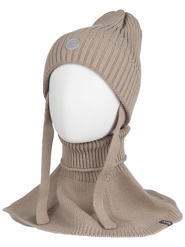 картинка Комплект шапка манишка для девочки NIKASTYLE 12з16024 Беж от магазина детских товаров ALiSa