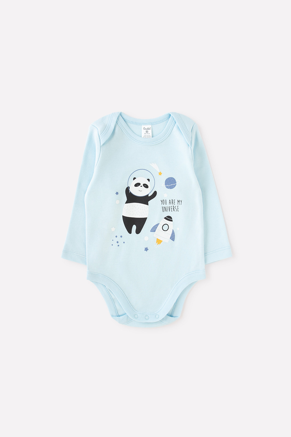картинка Полукомбинезон для мальчика Crockid К 6015 небесный (космические панды) от магазина детских товаров ALiSa