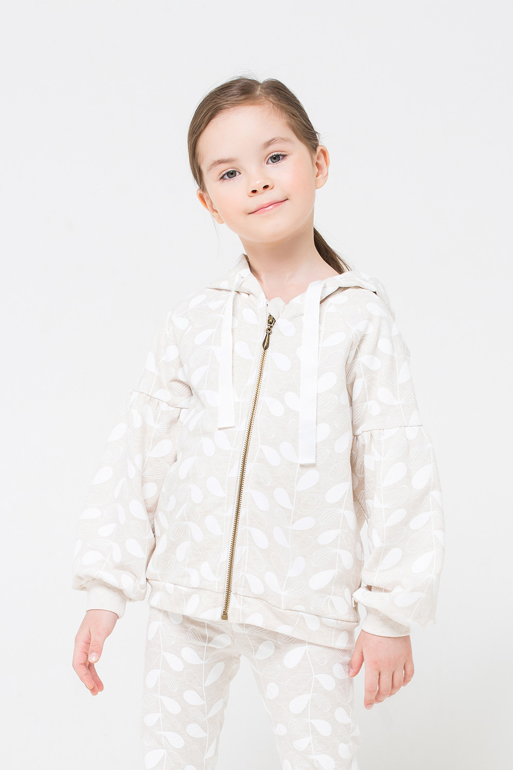 картинка Куртка для девочки Crockid КР 301039 св. бежевый меланж, лианы к255 от магазина детских товаров ALiSa