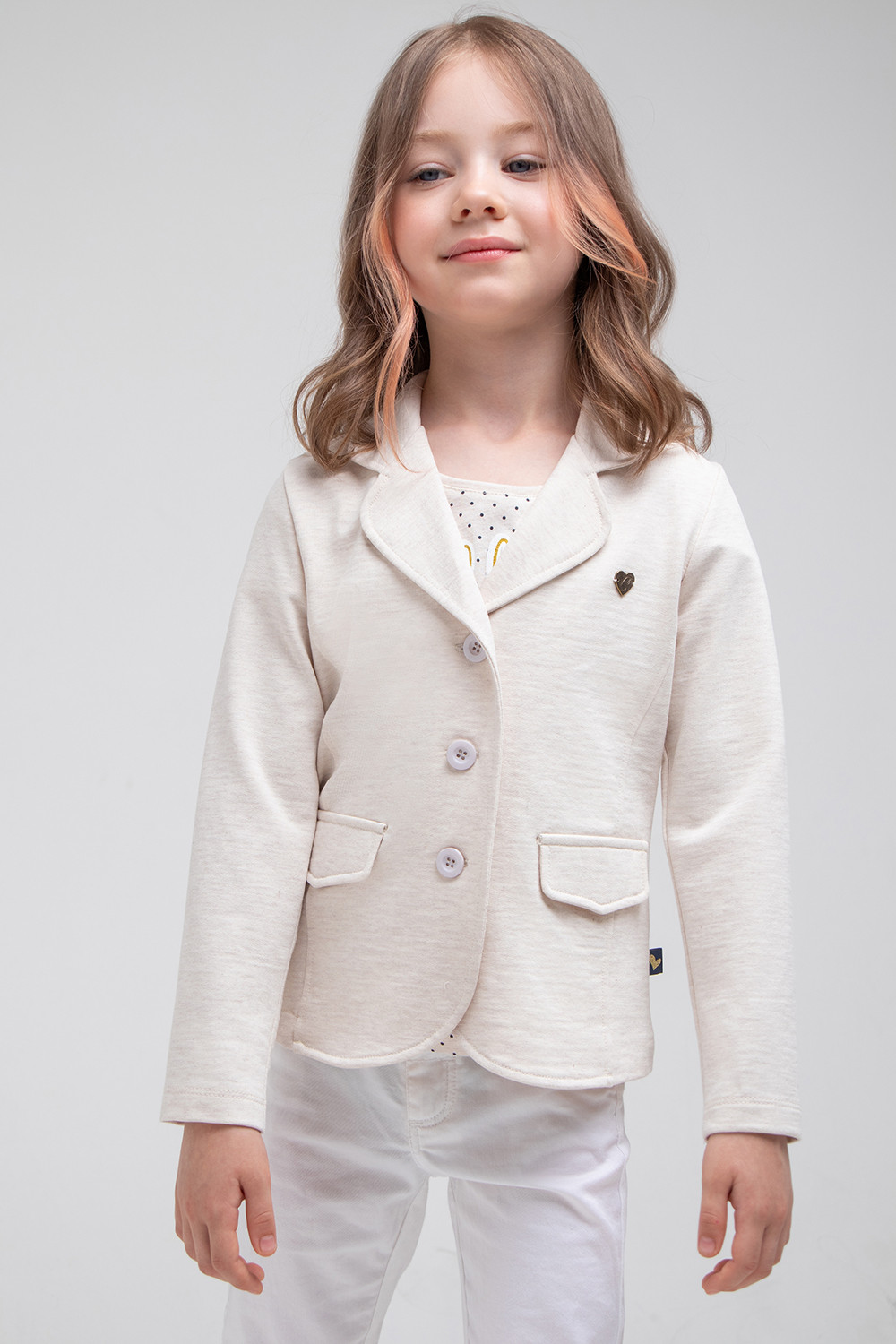 картинка Куртка для девочки Crockid КР 301707 светло-бежевый меланж к339 от магазина детских товаров ALiSa
