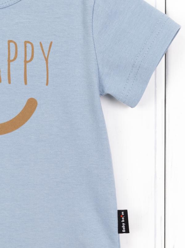 картинка Футболка для мальчика Baby Boom Ф90/7-К Серо-голубой от магазина детских товаров ALiSa