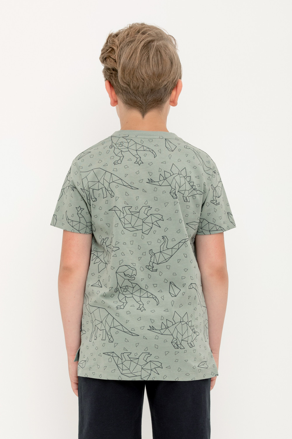 картинка Футболка для мальчика Crockid КР 302160 зеленый чай, динозавры к404 от магазина детских товаров ALiSa