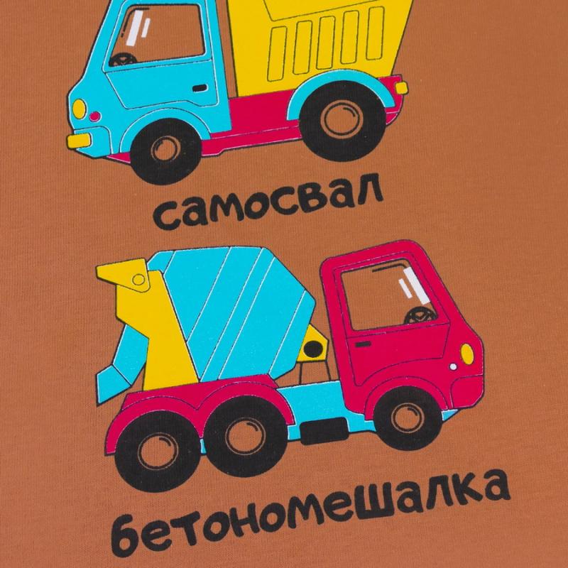 картинка Футболка для мальчика YLA 0954102805 Рыжий автотехника от магазина детских товаров ALiSa